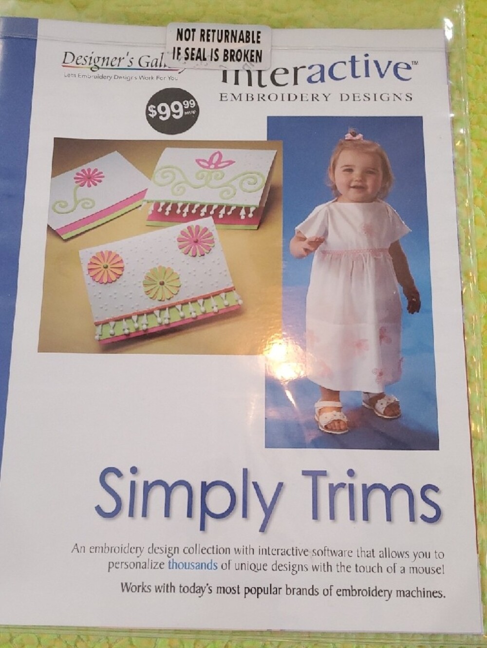 Interactive Embroidery Designs - Simply Trims (Turquoise/Blue) - Picture 2 of 5
